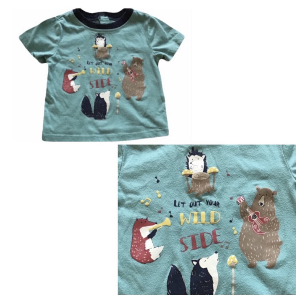 Miniville “Let Out Your Wild Side” woodland tee 9m